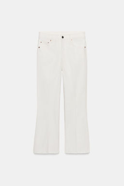 JEANS ZW COLLECTION CROPPED FLARE TIRO MEDIO / Blanco - Zara фото 7