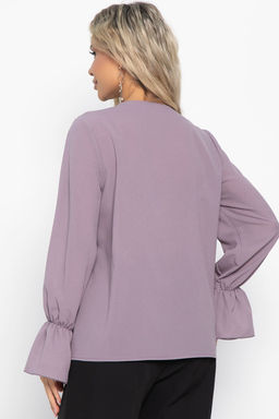 Блуза шифоновая Вэнси (пудра) Б15025-8М