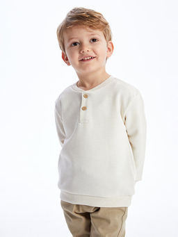 Bisiklet Yaka Uzun Kollu Erkek Bebek Sweatshirt