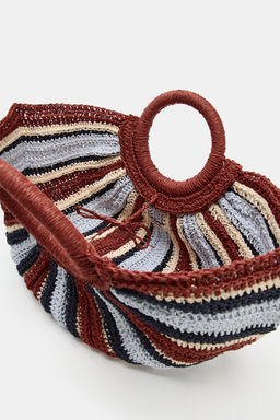 BOLSO DE MANO EFECTO TRENZADO / Multicolor - Zara фото 5