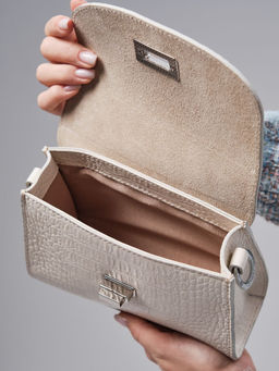 Сумка кросс-боди Deboro 31033 крок/бежевый лен