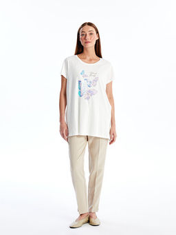 Bisiklet Yaka ??lemeli Kad?n Tunik