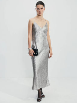 Платье миди из блестящей ткани / Zarina  фото 6