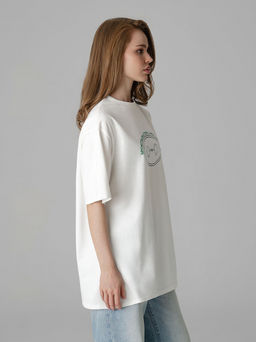 Арт. 3186 Футболка женская оверсайз 42-48 (4 шт) Цвет:молочный - Калинка фото 4