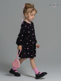 Платье Моана розовые сердечки на черном - Sovalina фото 10