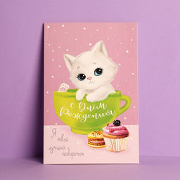 Цена за 10 шт. Открытка С Днем Рождения, лучший подарок, 12 18 см