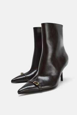 STILETTO HEEL ANKLE BOOTS WITH BUCKLE - Zara фото 12