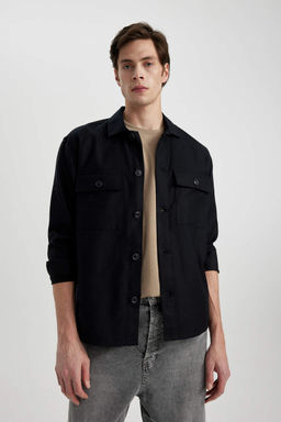 Куртка-рубашка с воротником-поло Relax Fit