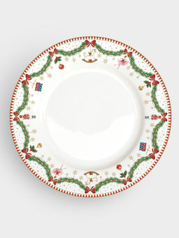Тарелка обеденная, 26,5 см, фарфор P, белая, Новогодняя гирлянда, Magie de Noel