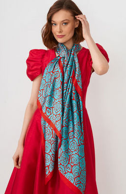 Большой, мягкий, тонкий и очень нежный двусторонний палантин с рисунком - Tantino фото 15