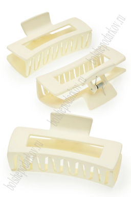 Крабики для волос матовые 10,5*5 см (12 шт) SF-7977, айвори