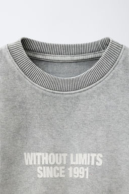 FADED-EFFECT SLOGAN SWEATSHIRT - Zara фото 3