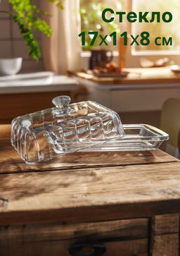 Масленка, 17х11х8 см, стекло, Grand