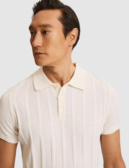 Ekru Slim Fit Pamuk Kar___ml_ Polo Yaka Triko T-shirt