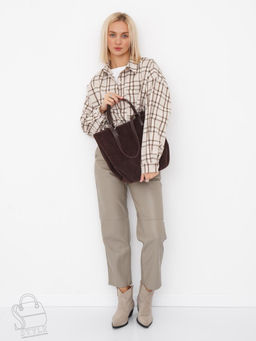 Сумка женская кожаная 2403YF d.coffee Polina&Eiterou  в Новосибирске