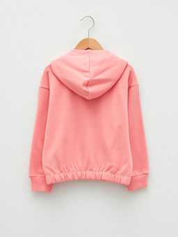 Kap??onlu Bask?l? Uzun Kollu K?z ?ocuk Sweatshirt - Waikiki фото 2