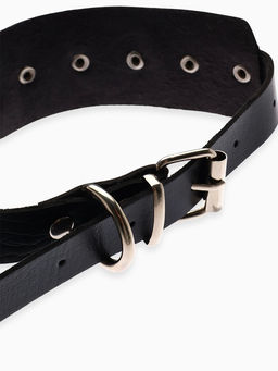 Чокер Искушение цепи и кольца, цвет чёрный в серебре, 40 см