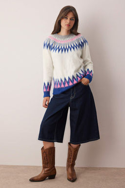 Kemik Yumusak Dokulu Desenli Triko Kazak TWOAW26KZ00172 - Trendyolmilla фото 2