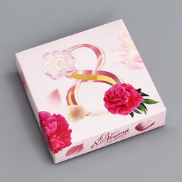 Цена за 3 шт. Коробка для конфет 4 шт. без окна С 8 марта, 12.6?12.6?3.5 см - UPAK LAND фото 3