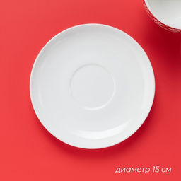 Чайная пара новогодняя Доляна Финский лес, чашка 210 мл, блюдце d=15 см, фарфор, белая