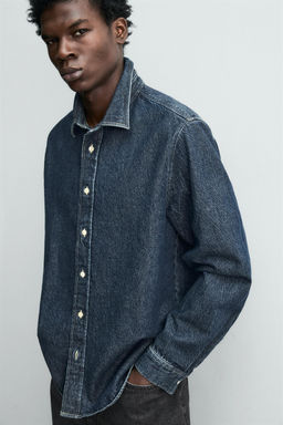 RELAXED FIT DENIM SHIRT - Zara фото 7