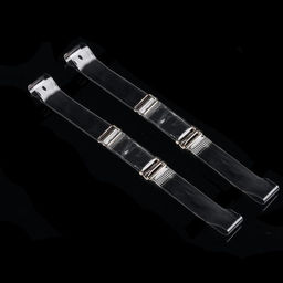 Цена за 8 шт. Бретели силиконовые, фурнитура металл, 1,5 см, 37 см, пара, цвет прозрачный