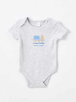 Bisiklet Yaka Bask?l? Erkek Bebek ??t??tl? Body 3l? - Waikiki фото 2