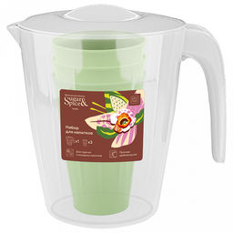 Sugar&Spice Набор для воды пластмассовый Vanilla кувшин 1,9л, стакан 350мл - 3шт, прозрачный (Россия) - Домашняя мода фото 2