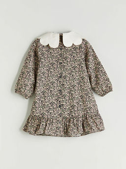 Bebe Yaka ?i?ekli K?z ?ocuk Elbise