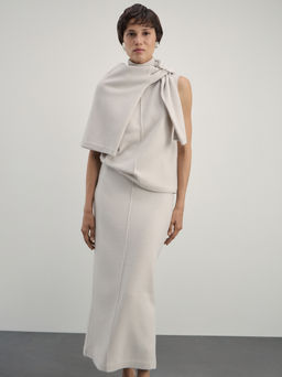 Топ с высоким воротником из хлопка / Zarina  фото 6