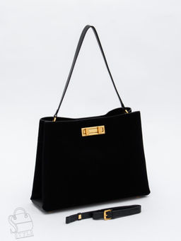 Сумка женская кожаная 1087MF black Polina&Eiterou