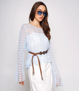 Лонгслив+топ #КТ2979, голубой