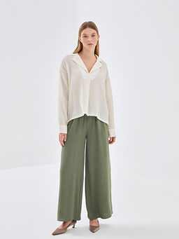 G?mlek Yaka Gofre Kad?n Bluz