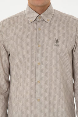 Erkek A__k Haki Uzun Kollu G_mlek - U.s. polo assn фото 6