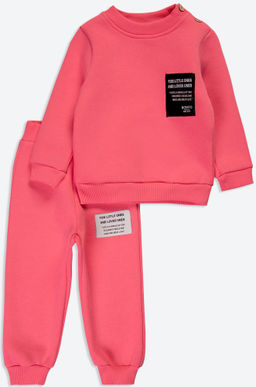 Теплый костюм для девочки из футера с начесом Bonito  фото 5