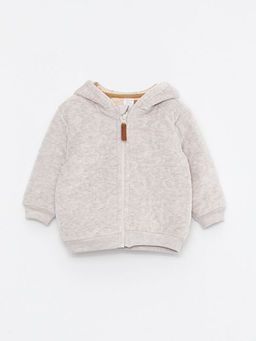 Kap??onlu Uzun Kollu Erkek Bebek Fermuarl? Sweatshirt