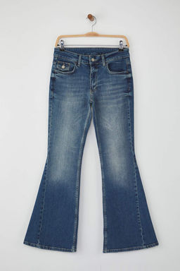 Mavi Dikis Detayl? Dusuk Bel Flare Jeans TWOAW26JE00043 - Trendyolmilla фото 5