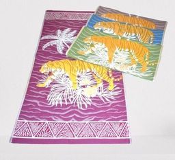 Полотенце Тигр-Пальма тканное двухслойное стеганое 50*100 см. хлопок 100%