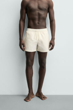 MID-LENGTH SEERSUCKER SWIMMING TRUNKS - Zara фото 3