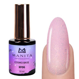 Manita Professional База для ногтей камуфлирующая с блестками №06 / Cosmo Base, 10 мл  фото 6