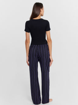 Пижама женская черная в фиолетовую полоску черный +фиолетовая полоска на черном 592588 - Mark formelle фото 2