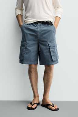 BERMUDA CARGO RELAXED FIT / Azul