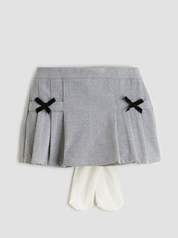 Beli Lastikli Pileli K?z ?ocuk ?ort Etek