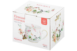 Кружка 480 мл 13,5*10*9 см Певчие птички бочонок, NEW BONE CHINA - Elan gallery фото 10