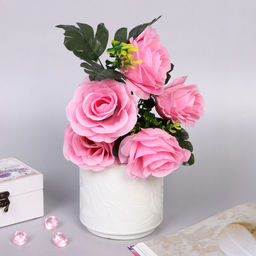 Цена за 4 шт. Ваза из пластика "Ивет" 10*10см цвет белый