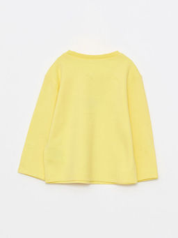 Bisiklet Yaka Uzun Kollu Bask?l? K?z Bebek Ti??rt - Waikiki фото 2