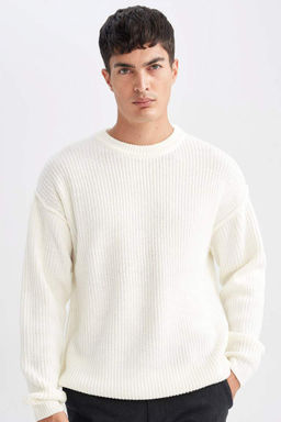 Relax Fit Bisiklet Yaka Basic Duz Triko Kazak - Defacto фото 2