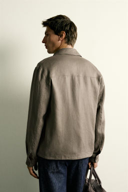 SOBRECAMISA 100% LINO CREMALLERA / Vis?n - Zara фото 3