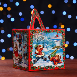 Цена за 5 шт. Подарочная коробка Кубик большой Винтаж120х120х120 (+60) - Simaland фото 4