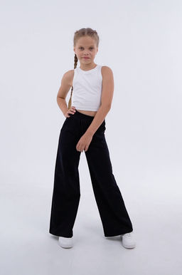 Брюки палаццо из футера двухнитки для девочки Happy Fox  фото 3